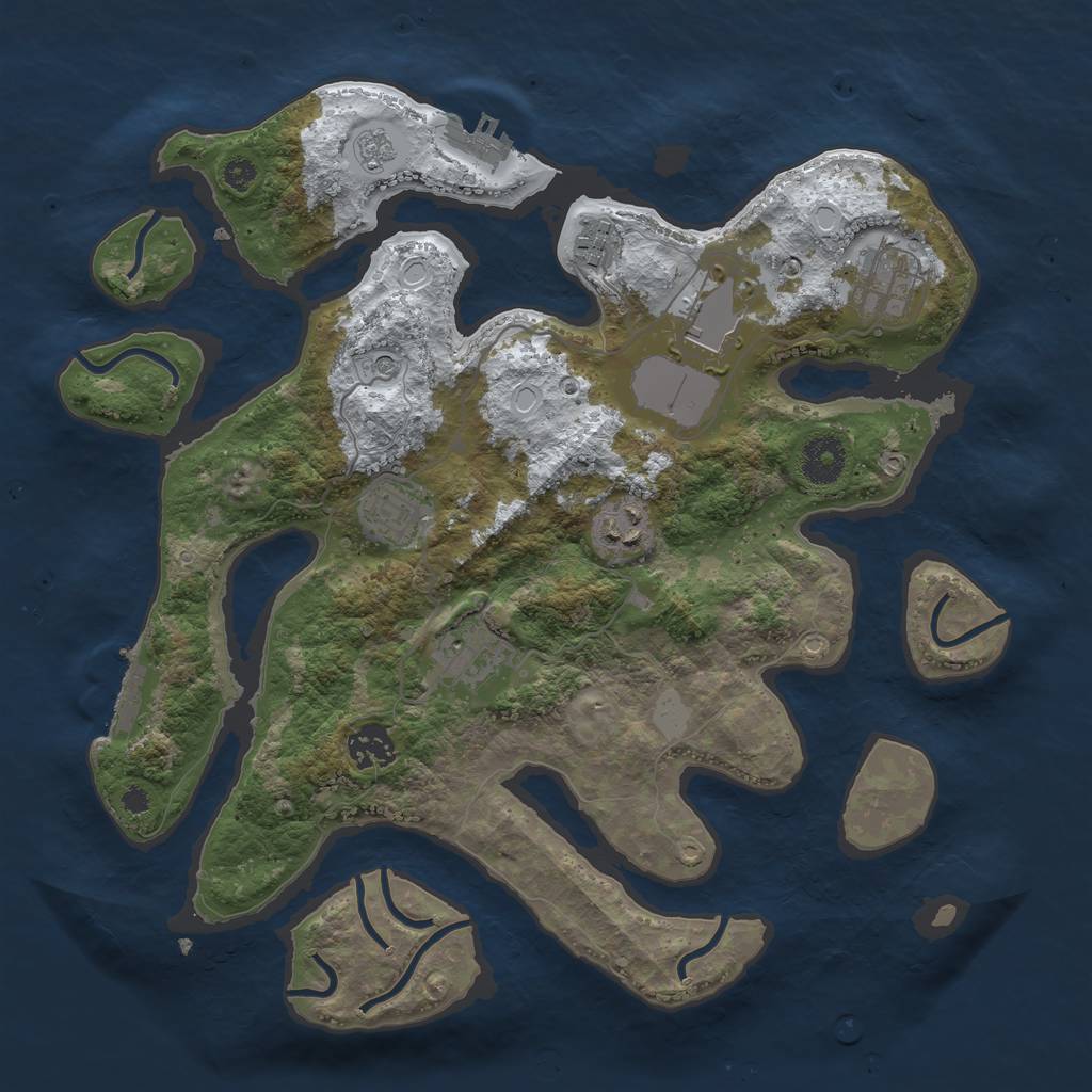 Rust Map: Procedural Map, Size: 3500, Seed: 4787917, 16 Monuments