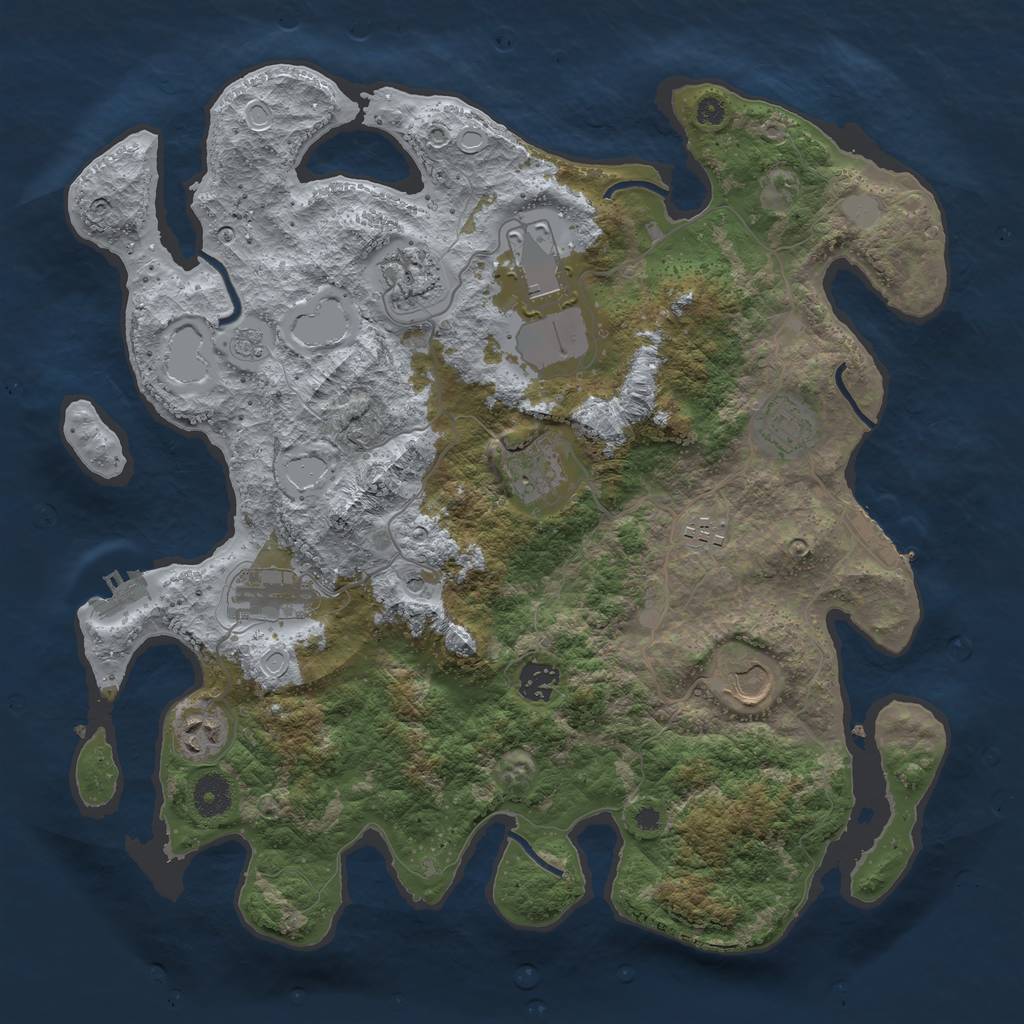 Rust Map: Procedural Map, Size: 3800, Seed: 5236566, 16 Monuments