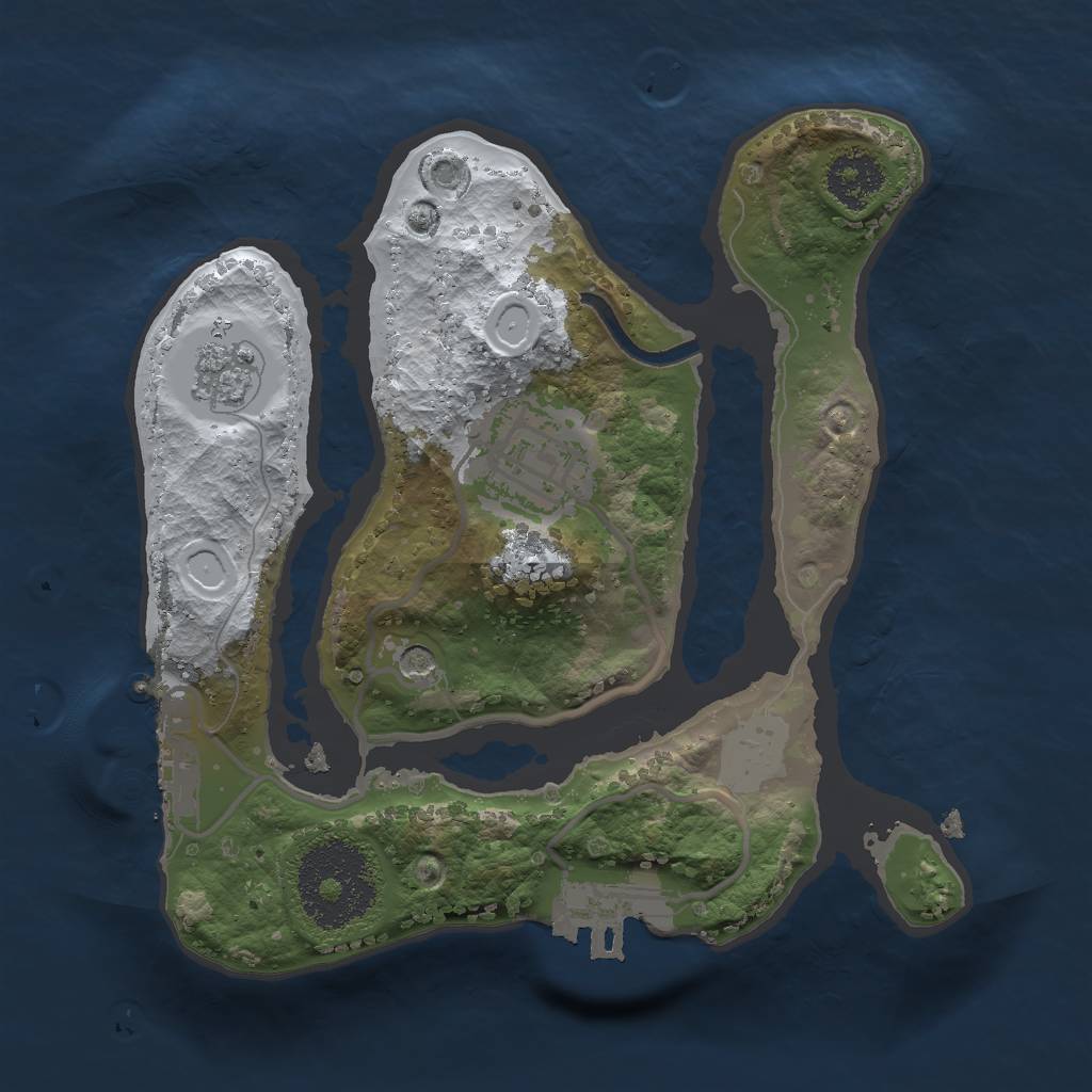 Rust Map: Procedural Map, Size: 2000, Seed: 1384454, 10 Monuments