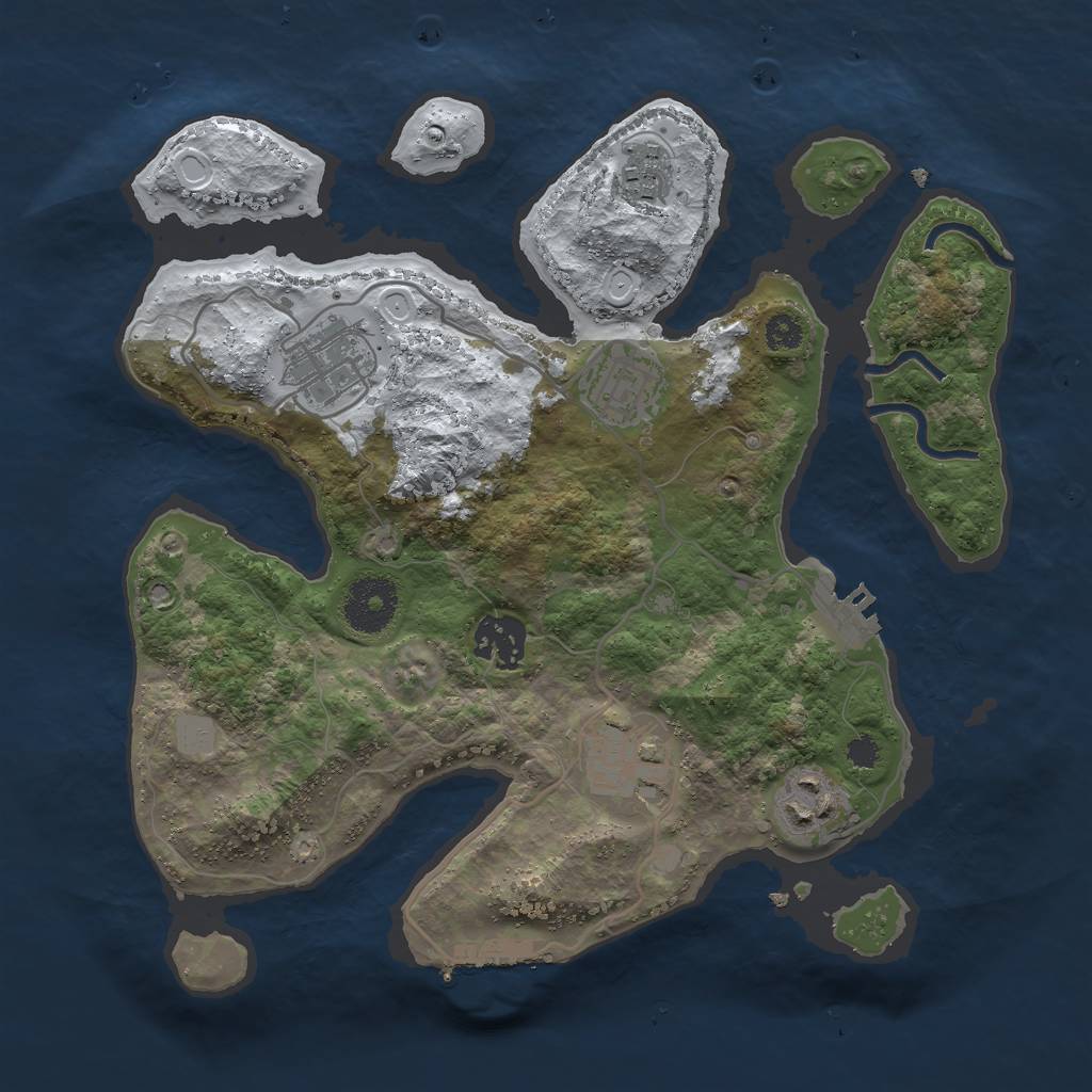 Rust Map: Procedural Map, Size: 3000, Seed: 1775831, 13 Monuments