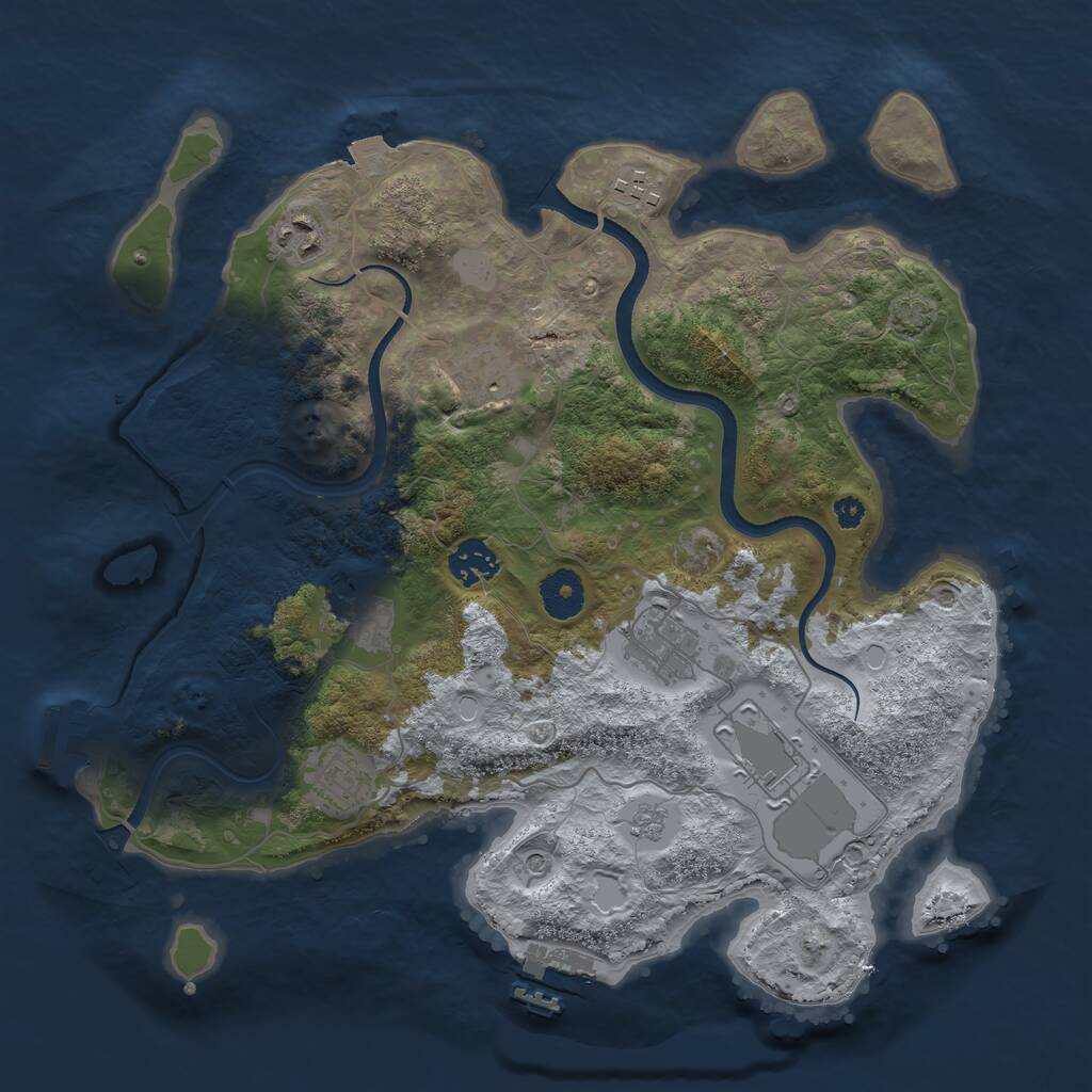 Rust Map: Procedural Map, Size: 3500, Seed: 2989534, 14 Monuments