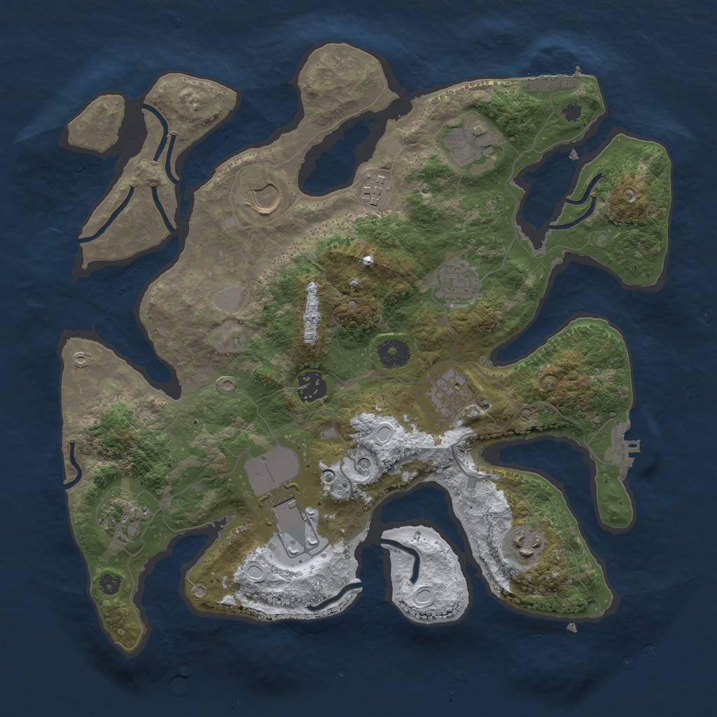 Rust Map: Procedural Map, Size: 3500, Seed: 2122364, 17 Monuments