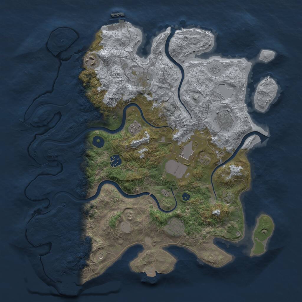 Rust Map: Procedural Map, Size: 3800, Seed: 5170826, 13 Monuments