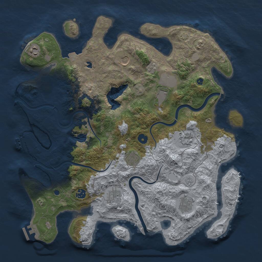 Rust Map: Procedural Map, Size: 4000, Seed: 229017, 15 Monuments