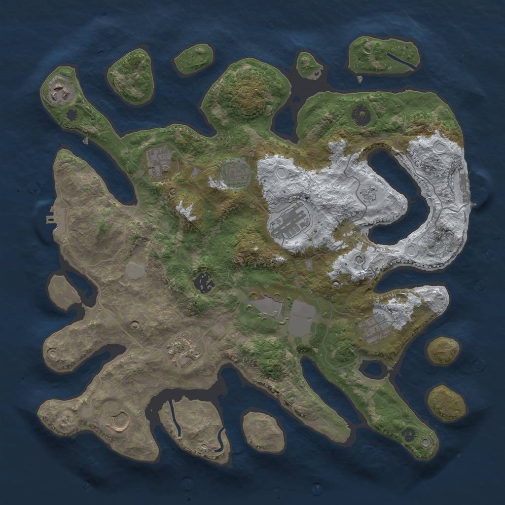 Rust Map: Procedural Map, Size: 3800, Seed: 4803773, 18 Monuments