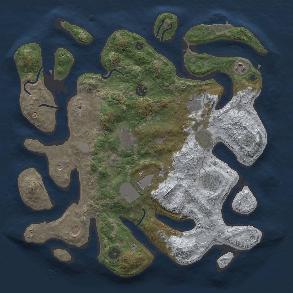 Rust Map: Procedural Map, Size: 3800, Seed: 3131770, 17 Monuments