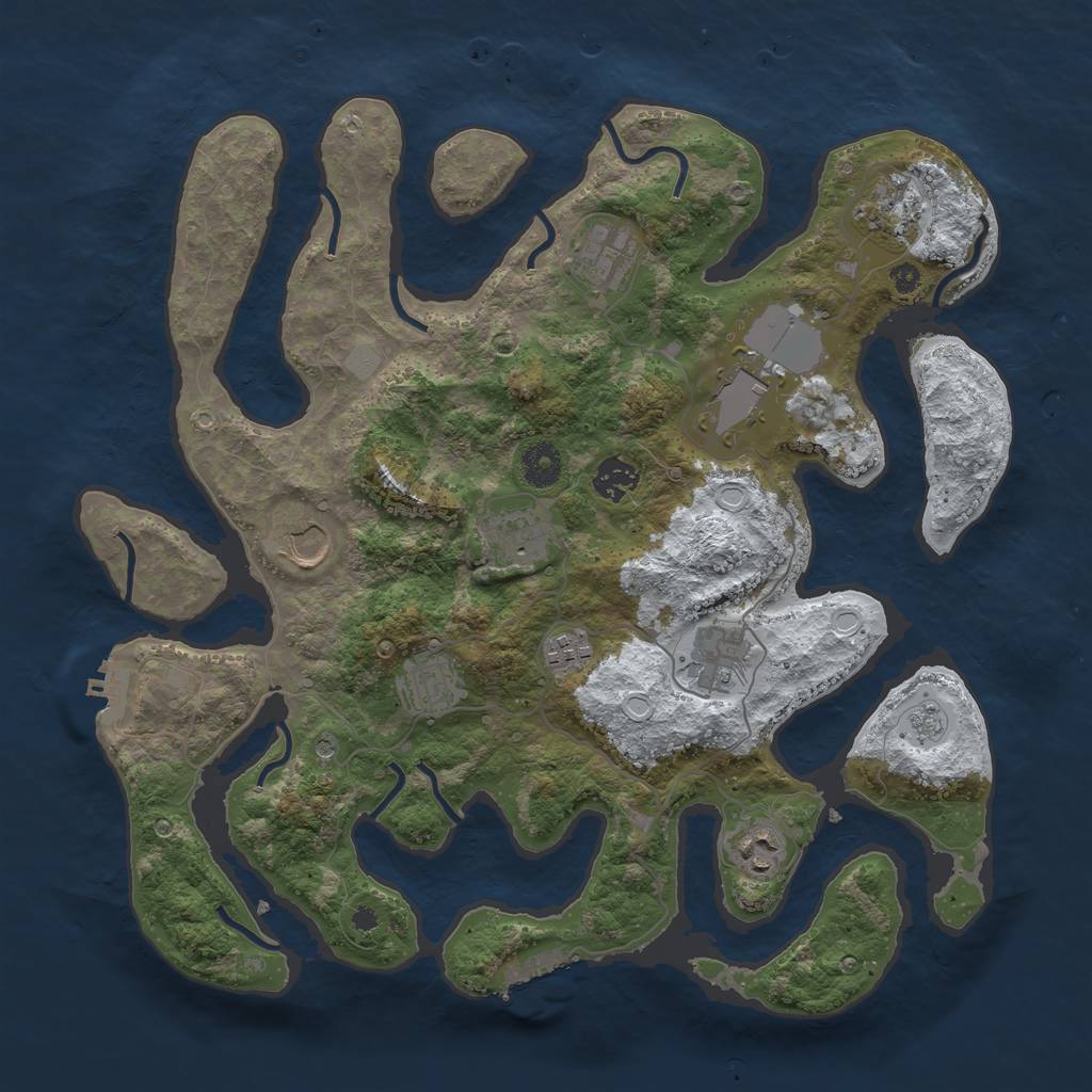 Rust Map: Procedural Map, Size: 3800, Seed: 5202292, 19 Monuments