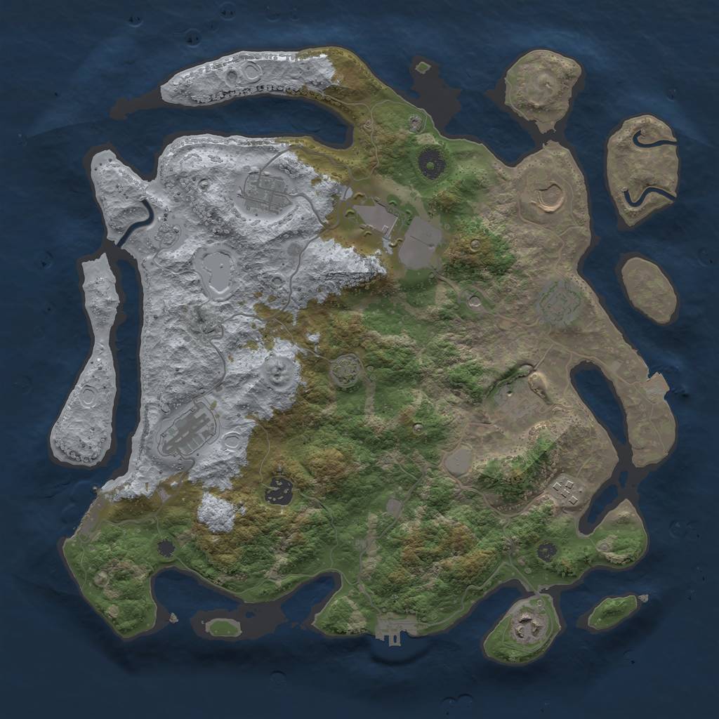 Rust Map: Procedural Map, Size: 3800, Seed: 5566137, 17 Monuments