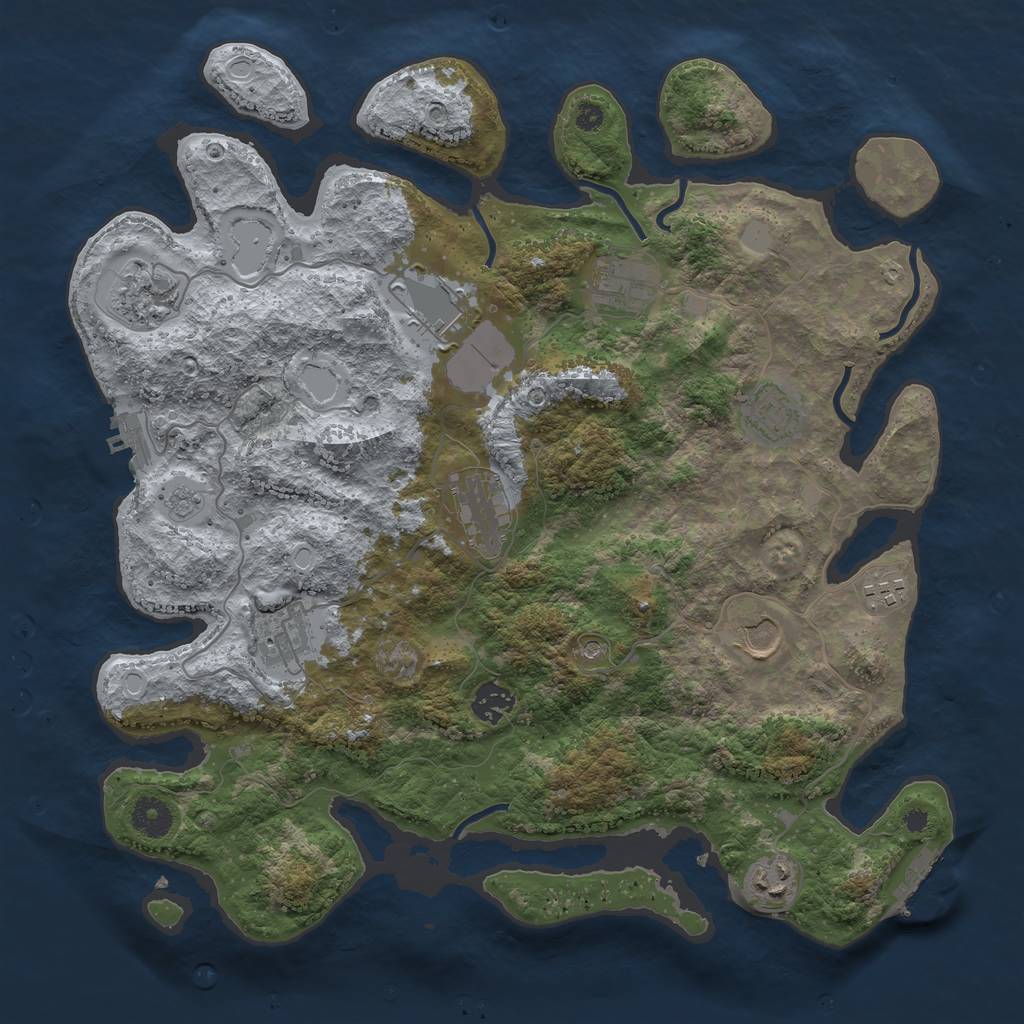 Rust Map: Procedural Map, Size: 3800, Seed: 6217972, 17 Monuments