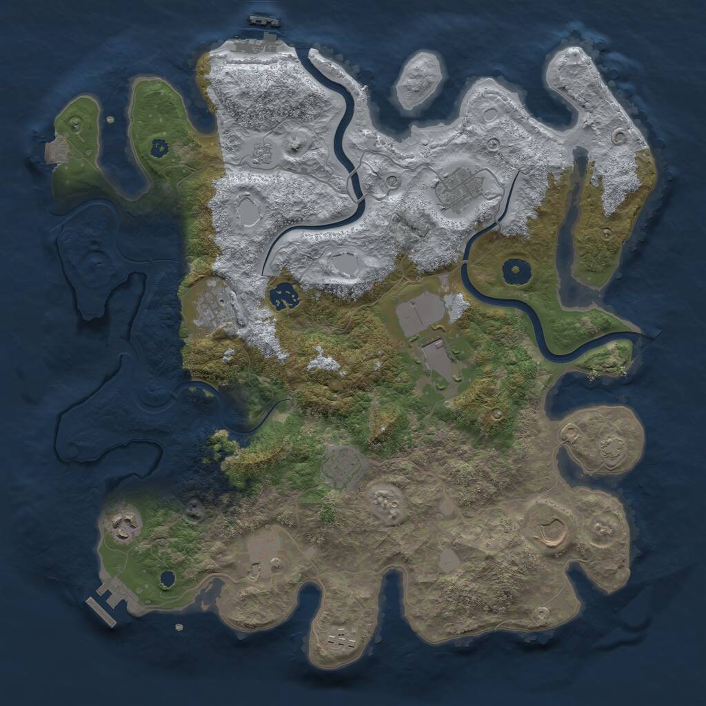 Rust Map: Procedural Map, Size: 3800, Seed: 6427737, 15 Monuments