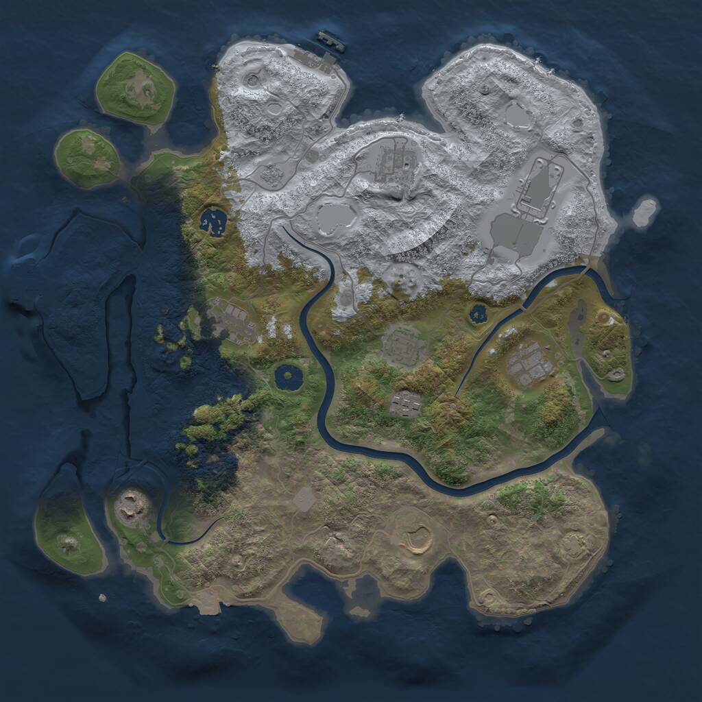 Rust Map: Procedural Map, Size: 3800, Seed: 6061820, 15 Monuments