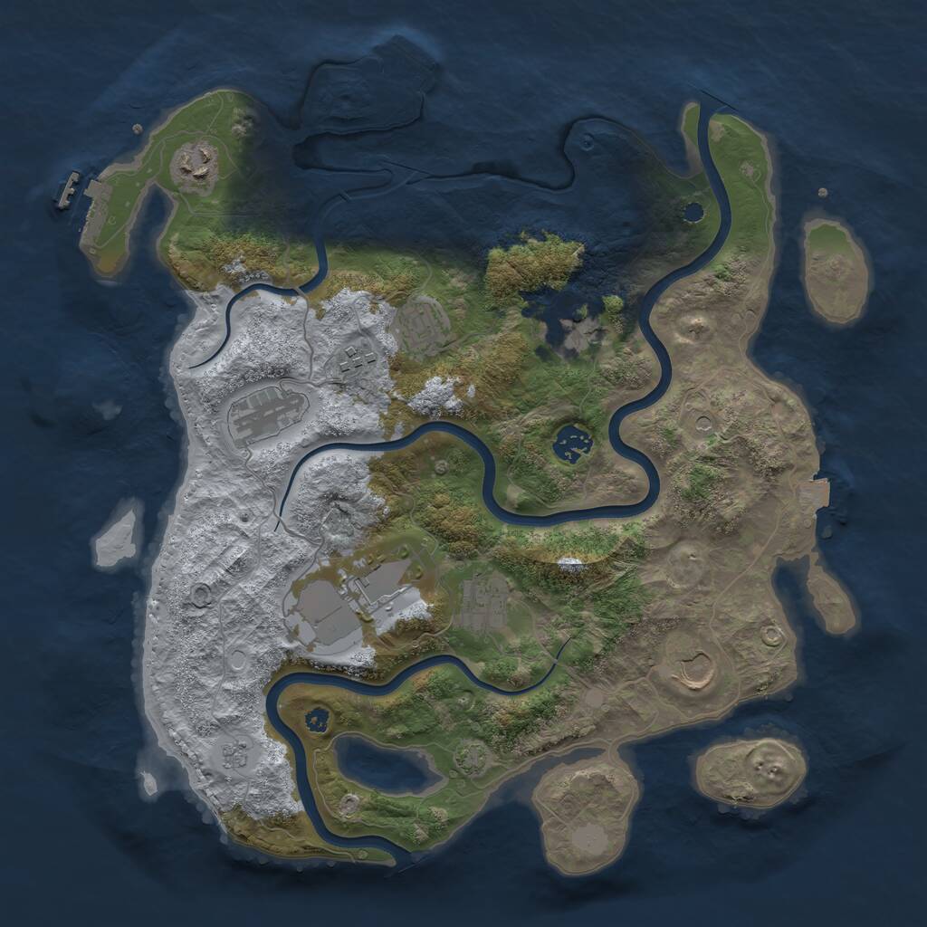Rust Map: Procedural Map, Size: 3800, Seed: 4269975, 15 Monuments