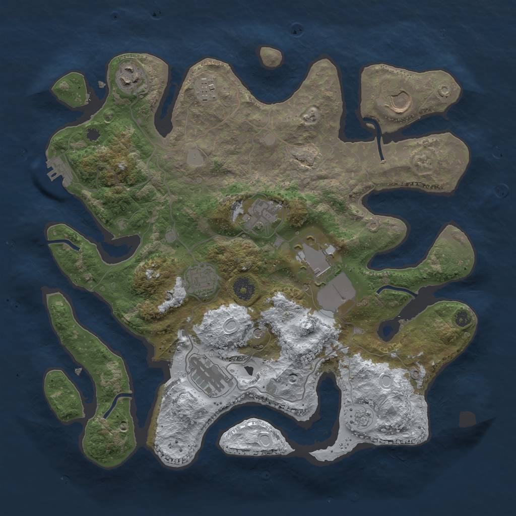 Rust Map: Procedural Map, Size: 3500, Seed: 2058481, 15 Monuments