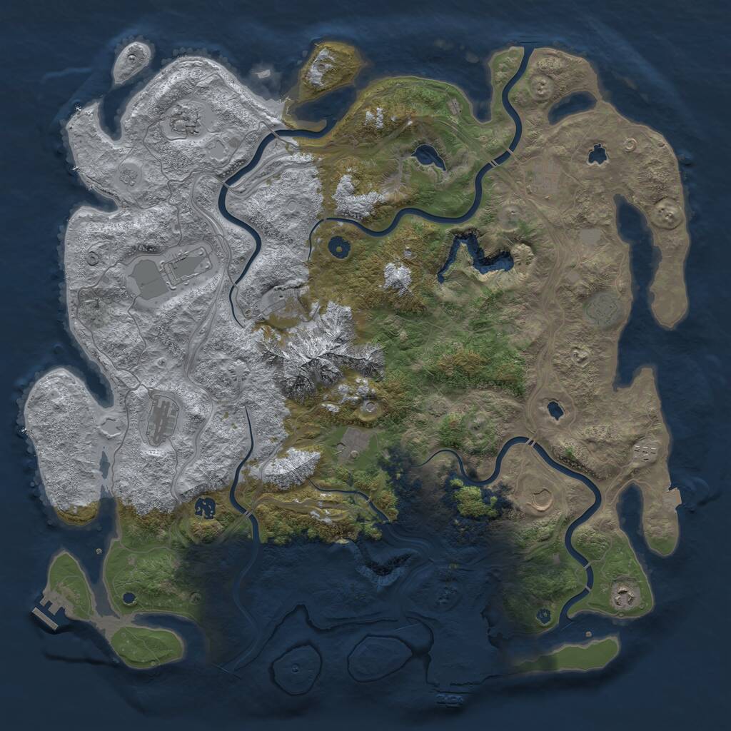 Rust Map: Procedural Map, Size: 5000, Seed: 1403664284, 17 Monuments