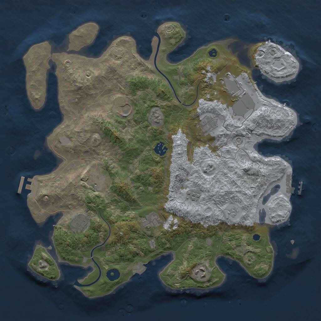 Rust Map: Procedural Map, Size: 3800, Seed: 5809966, 15 Monuments