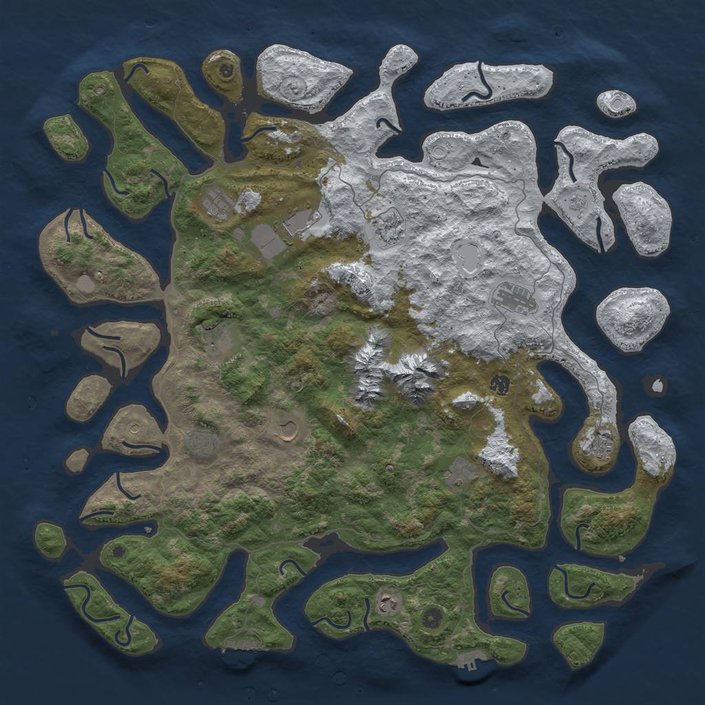 Rust Map: Procedural Map, Size: 5200, Seed: 5657, 20 Monuments
