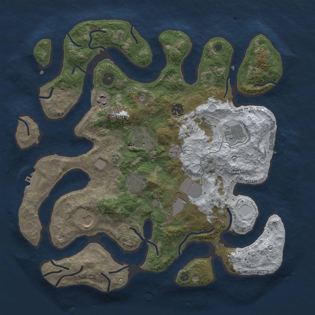 Rust Map: Procedural Map, Size: 3800, Seed: 2979259, 17 Monuments