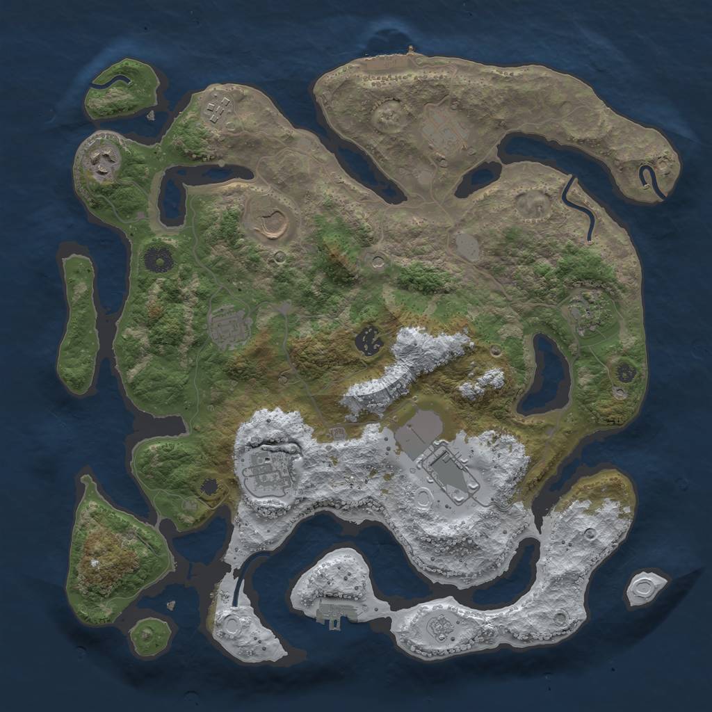 Rust Map: Procedural Map, Size: 3800, Seed: 123134, 18 Monuments