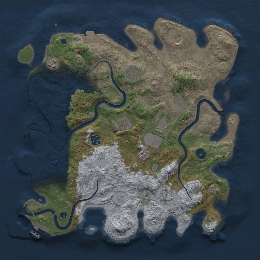 Rust Map: Procedural Map, Size: 3800, Seed: 4341939, 15 Monuments