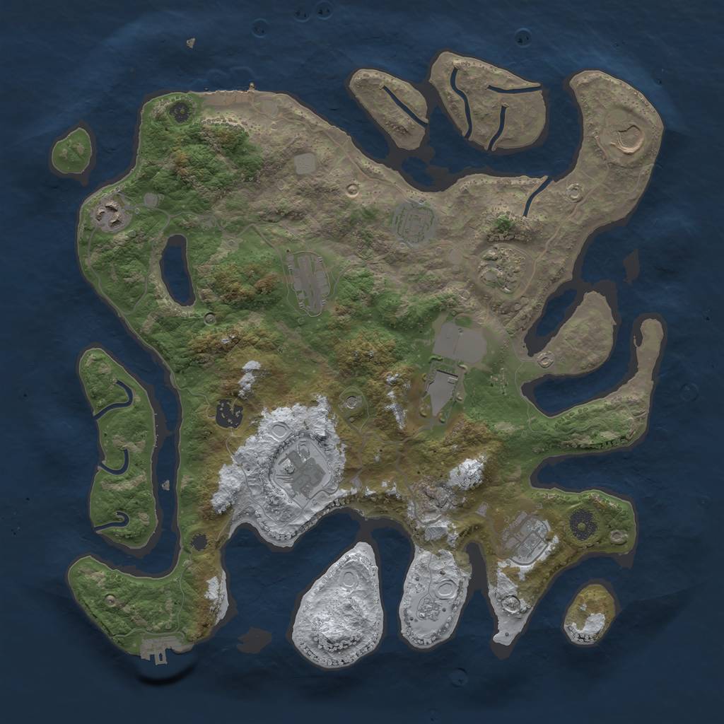 Rust Map: Procedural Map, Size: 3800, Seed: 4341939, 18 Monuments