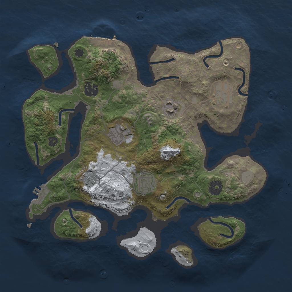 Rust Map: Procedural Map, Size: 3000, Seed: 23724138, 13 Monuments