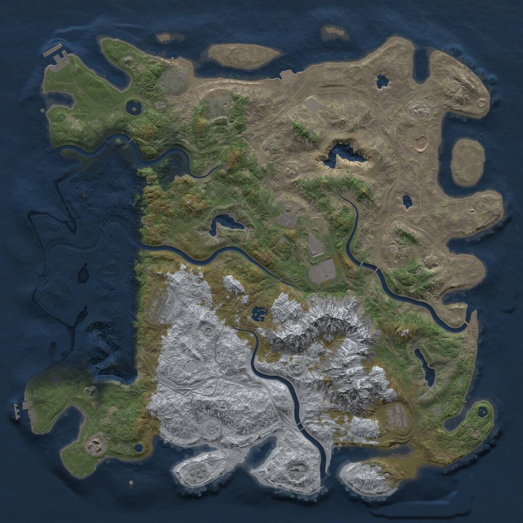 Rust Map: Procedural Map, Size: 5000, Seed: 419, 17 Monuments