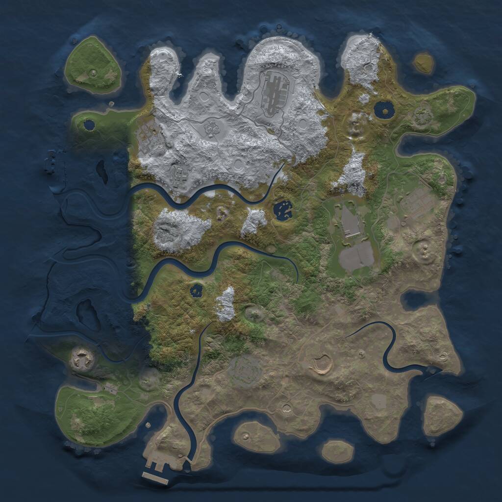 Rust Map: Procedural Map, Size: 3800, Seed: 4495849, 15 Monuments