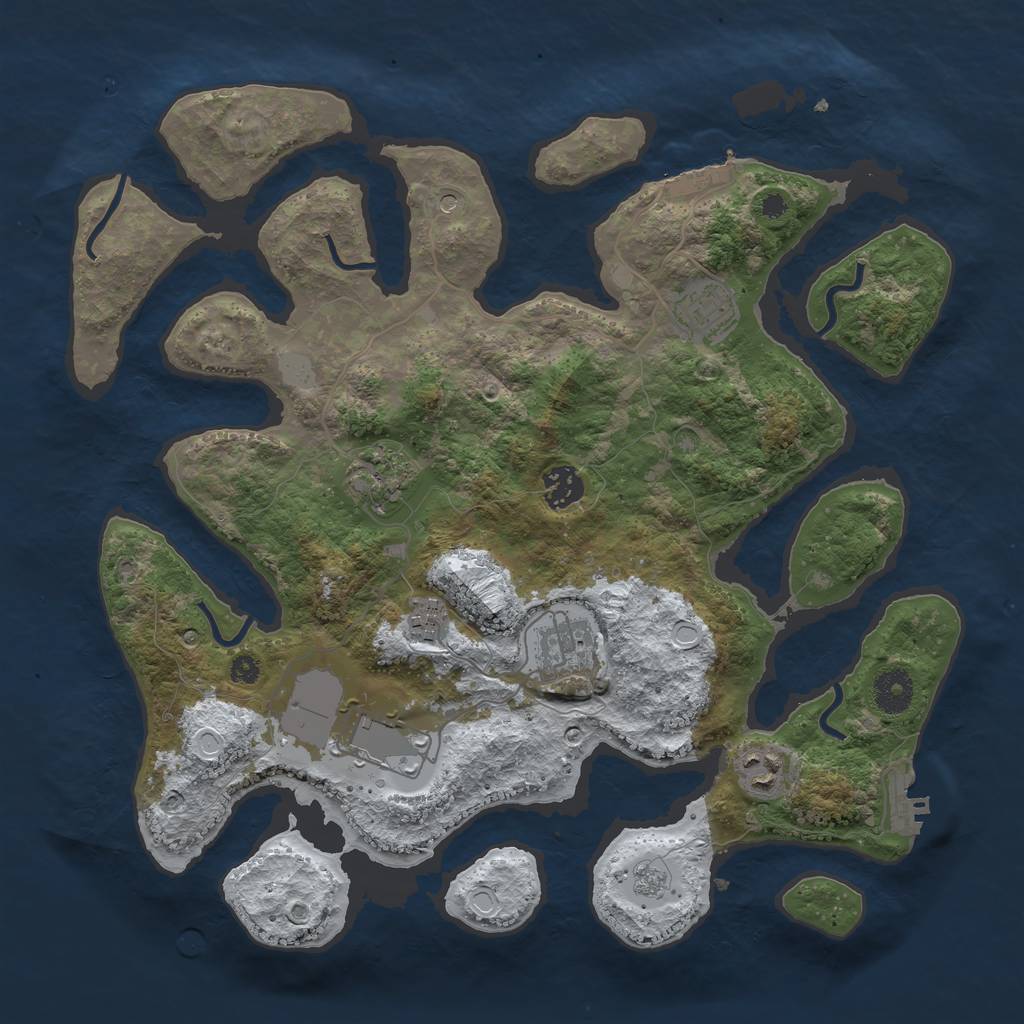 Rust Map: Procedural Map, Size: 3625, Seed: 13891, 16 Monuments