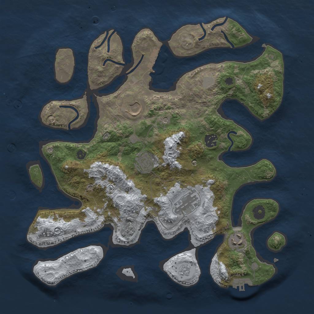 Rust Map: Procedural Map, Size: 3500, Seed: 2590724, 15 Monuments