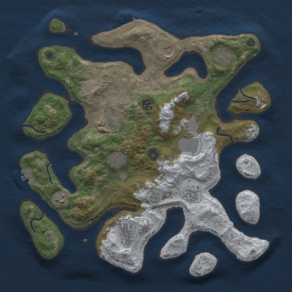 Rust Map: Procedural Map, Size: 3800, Seed: 4294548, 19 Monuments