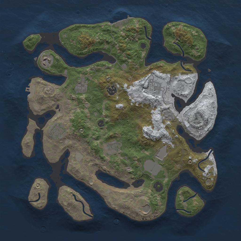 Rust Map: Procedural Map, Size: 3700, Seed: 4834195, 17 Monuments