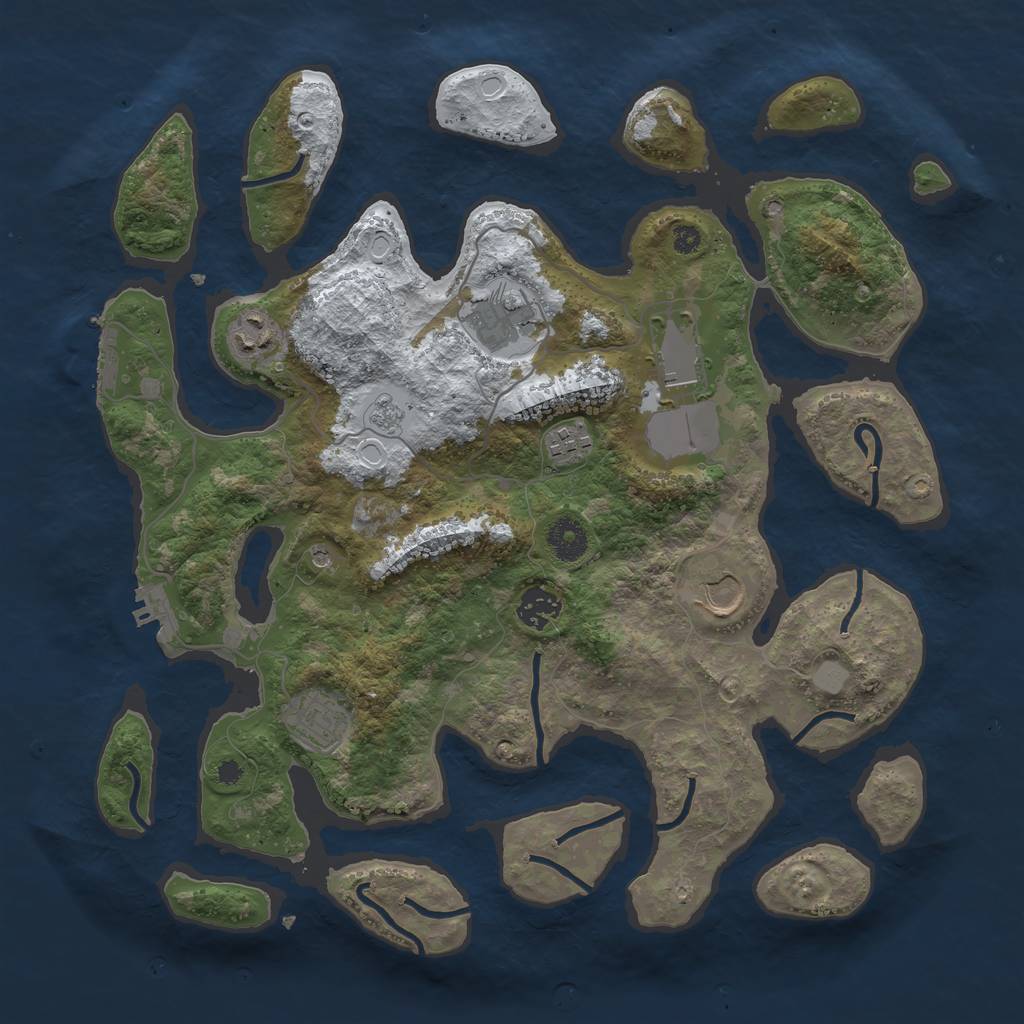 Rust Map: Procedural Map, Size: 3700, Seed: 693602, 16 Monuments