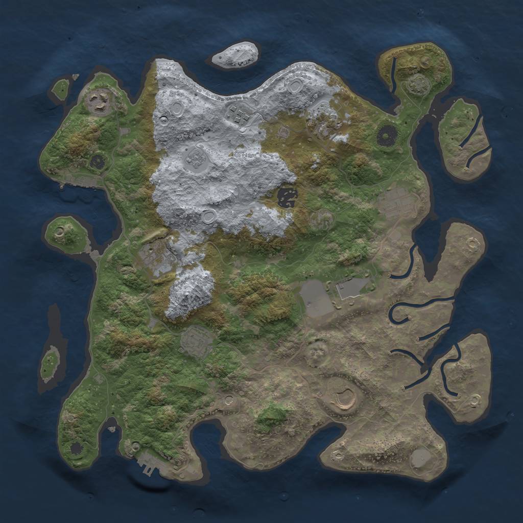 Rust Map: Procedural Map, Size: 3700, Seed: 5506853, 17 Monuments