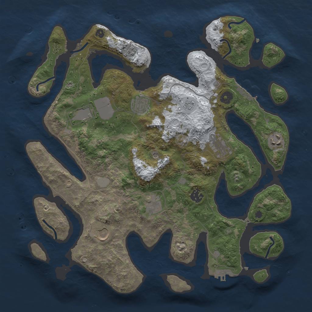 Rust Map: Procedural Map, Size: 3700, Seed: 547580, 17 Monuments