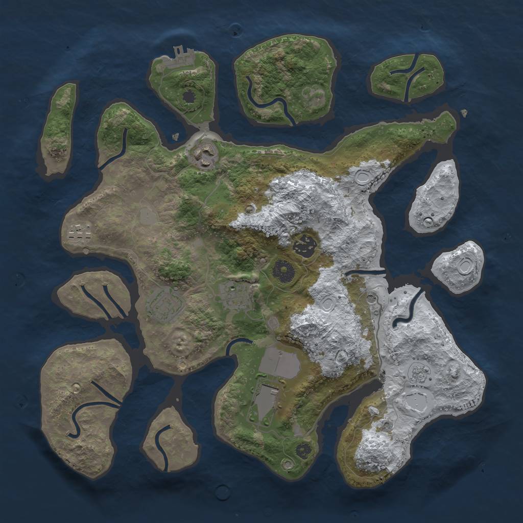 Rust Map: Procedural Map, Size: 3500, Seed: 2231902, 14 Monuments