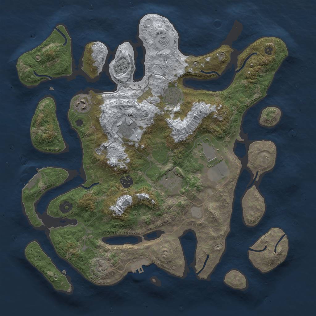 Rust Map: Procedural Map, Size: 3800, Seed: 6266071, 16 Monuments