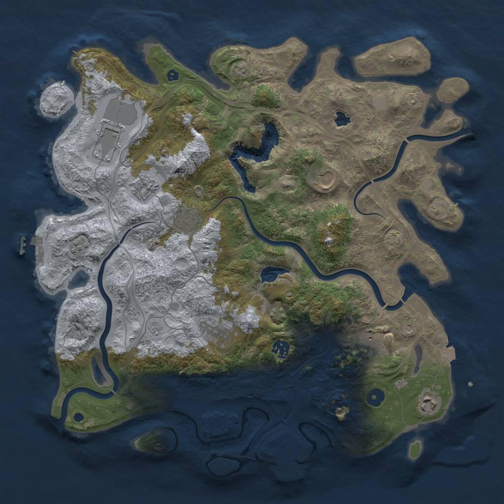 Rust Map: Procedural Map, Size: 4250, Seed: 1141923613, 15 Monuments