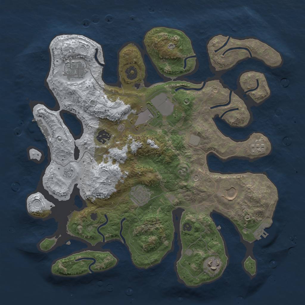 Rust Map: Procedural Map, Size: 3500, Seed: 1168294, 16 Monuments