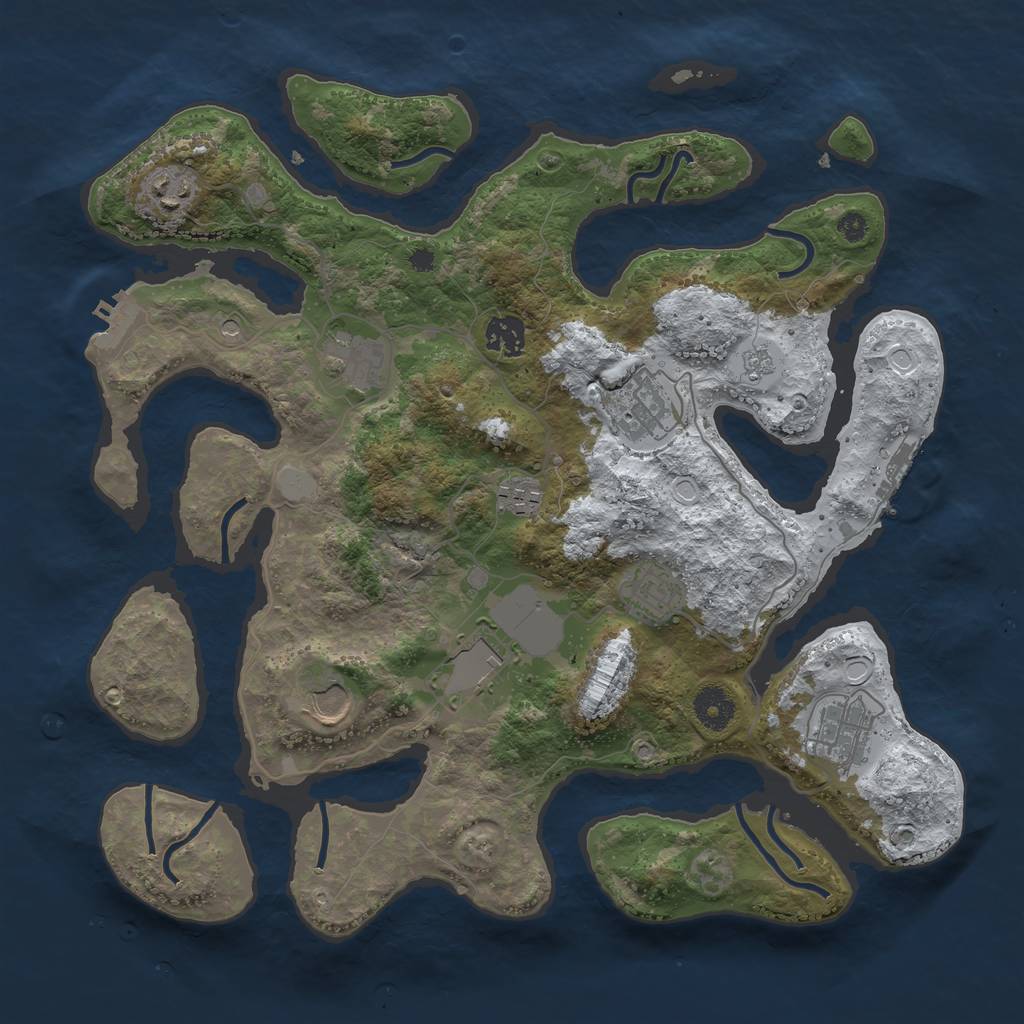 Rust Map: Procedural Map, Size: 3700, Seed: 1120791, 18 Monuments