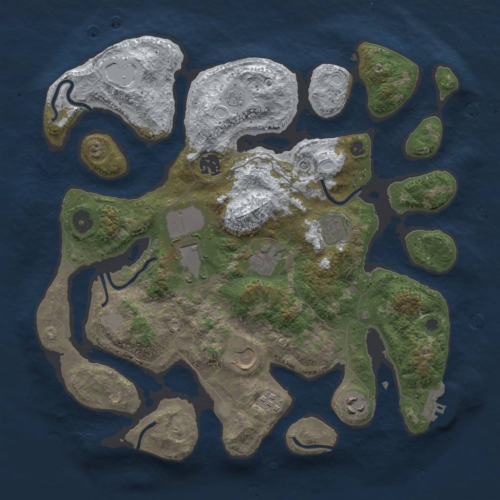 Rust Map: Procedural Map, Size: 3500, Seed: 5518153, 15 Monuments