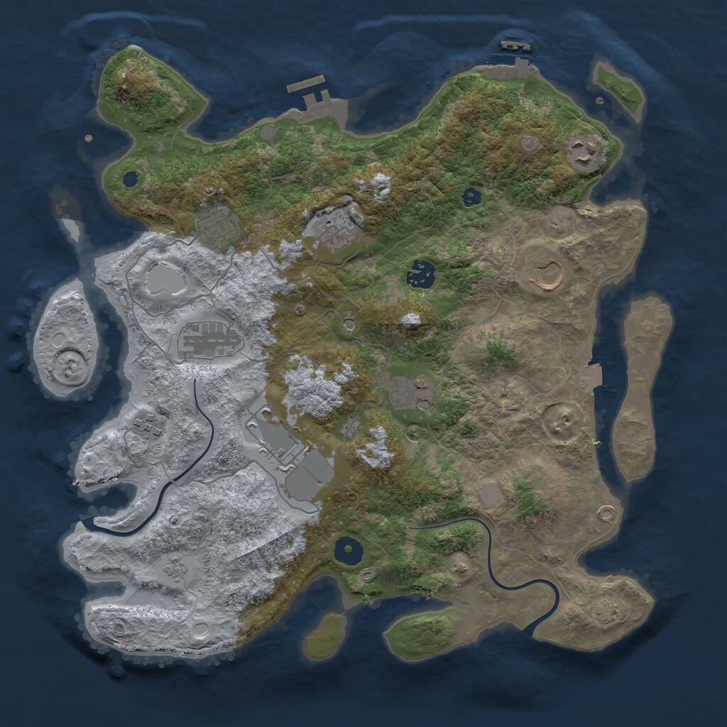 Rust Map: Procedural Map, Size: 3800, Seed: 1510258, 15 Monuments