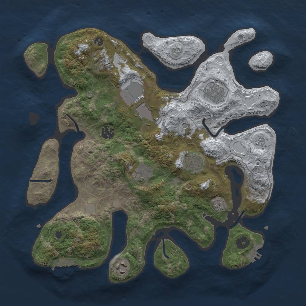 Rust Map: Procedural Map, Size: 3500, Seed: 1751218, 17 Monuments