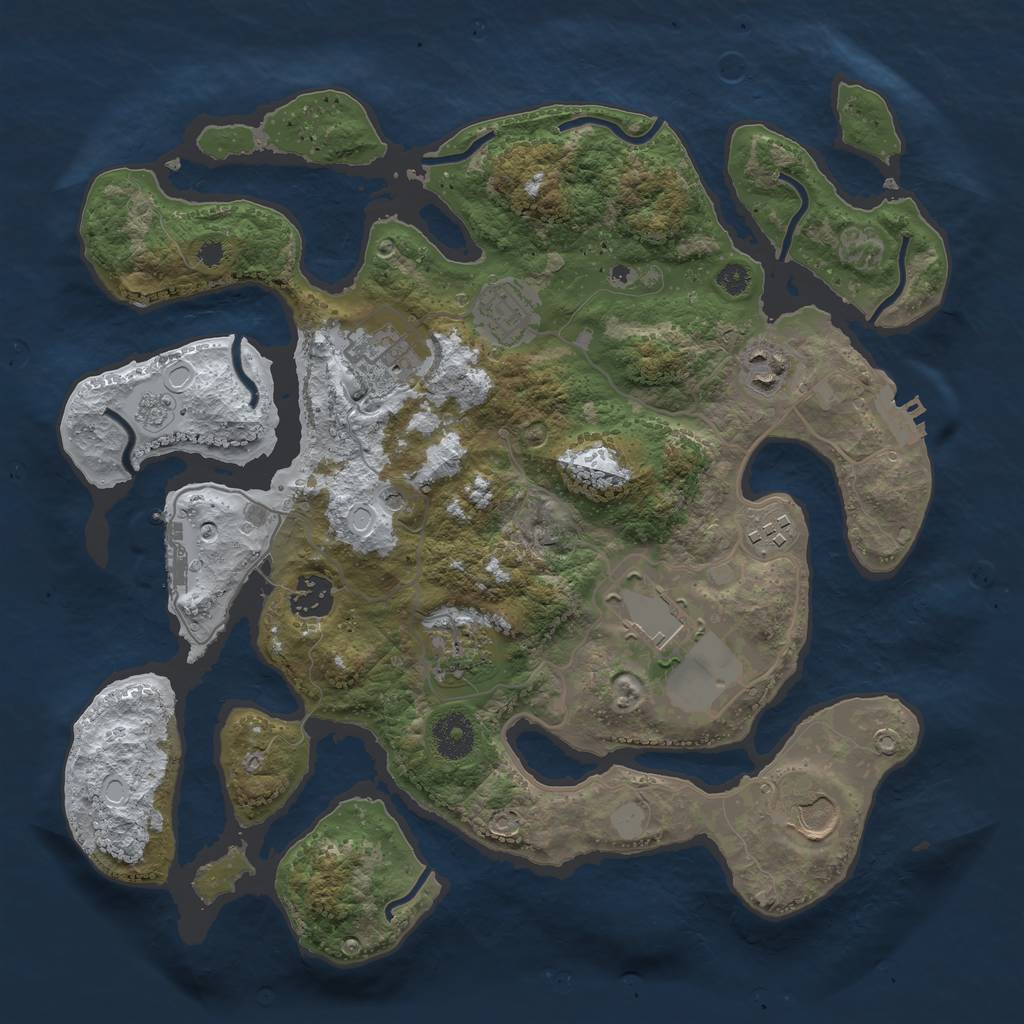 Rust Map: Procedural Map, Size: 3500, Seed: 5225872, 17 Monuments