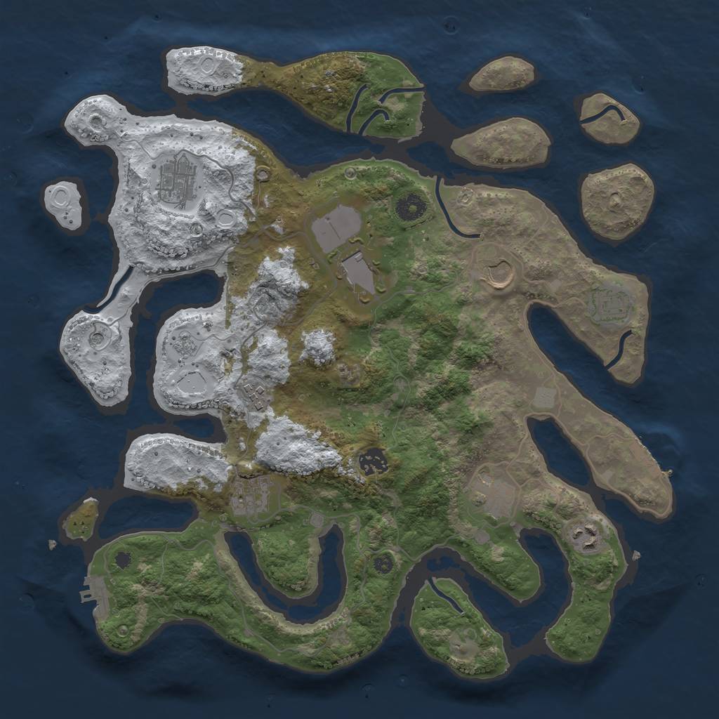 Rust Map: Procedural Map, Size: 3800, Seed: 1006064, 18 Monuments