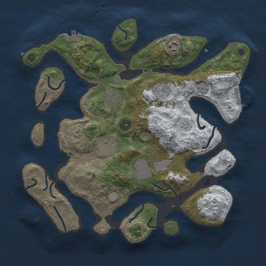 Rust Map: Procedural Map, Size: 3500, Seed: 5813723, 15 Monuments