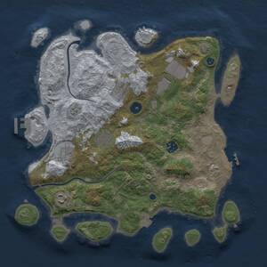 Thumbnail Rust Map: Procedural Map, Size: 3500, Seed: 2887532, 13 Monuments