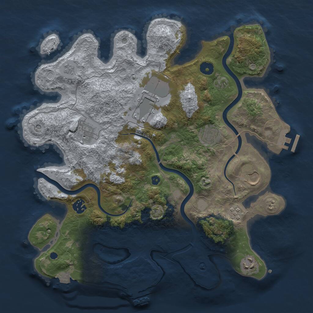Rust Map: Procedural Map, Size: 3500, Seed: 2181311, 13 Monuments