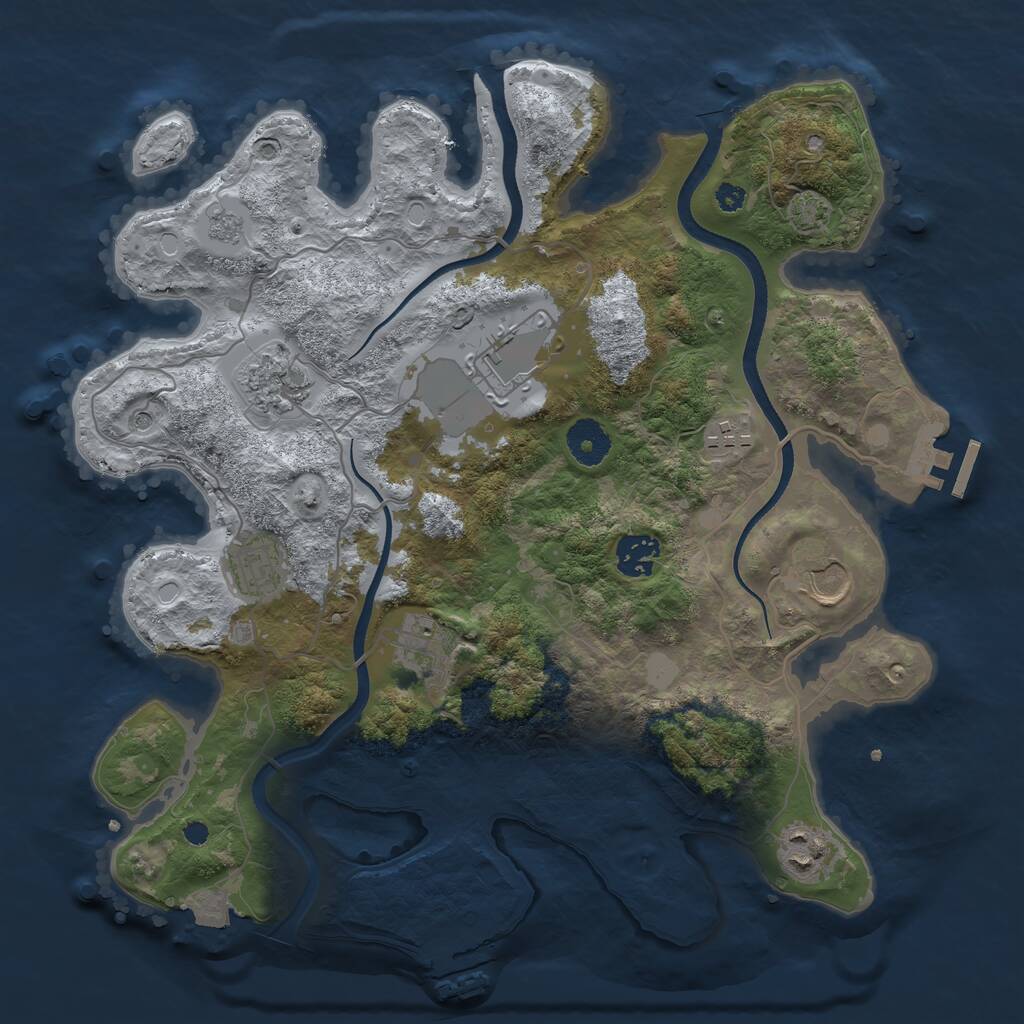 Rust Map: Procedural Map, Size: 3500, Seed: 2181311, 14 Monuments