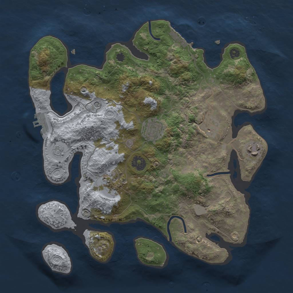 Rust Map: Procedural Map, Size: 3000, Seed: 87648, 11 Monuments
