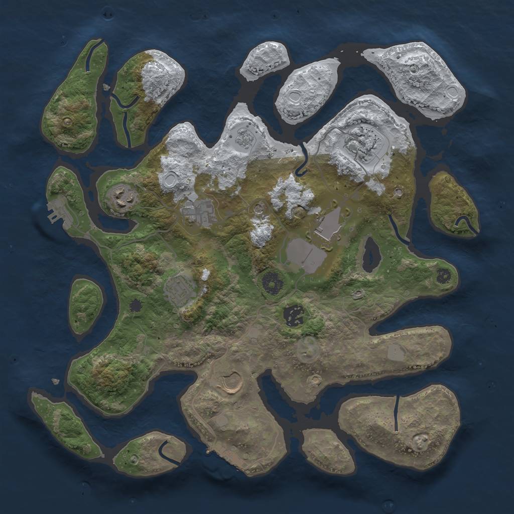 Rust Map: Procedural Map, Size: 3500, Seed: 6251995, 16 Monuments